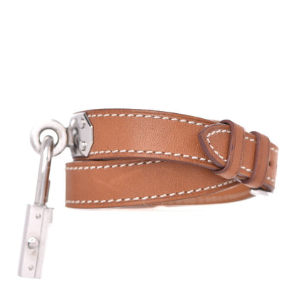 Hermes Stainless Steel Barenia 20mm Kelly Cadena Double Tour Quartz Watch Fauve 4 of 12