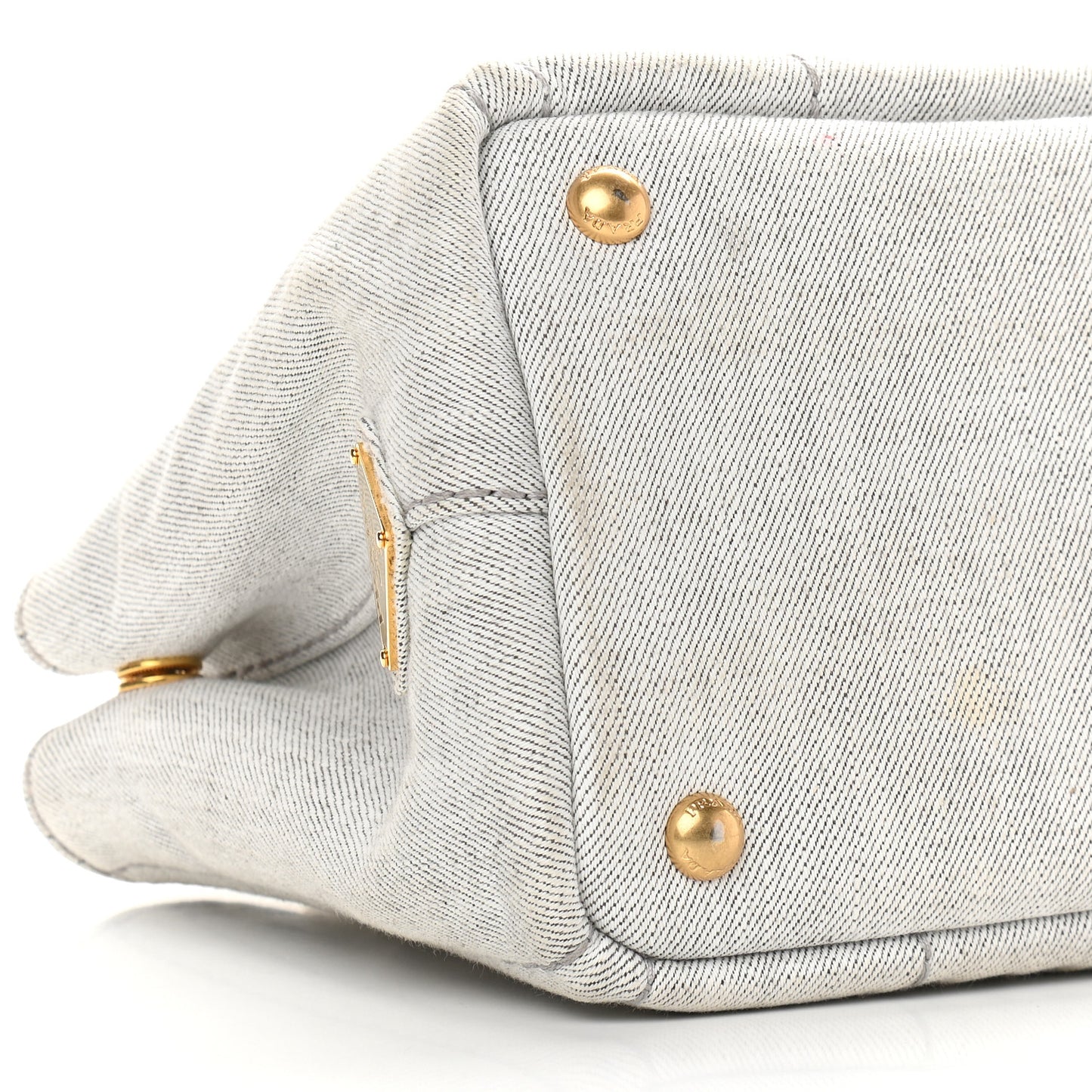 Denim Small Logo Tote Bianco