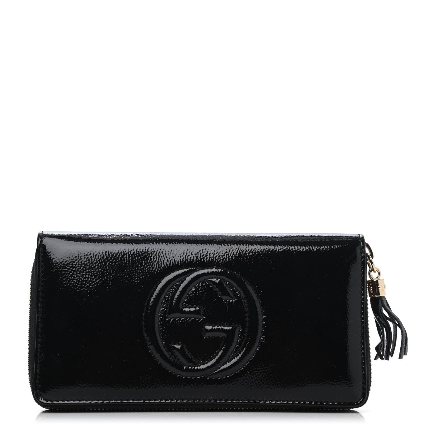 Gucci Patent Calfskin Soho Zip Around Wallet Black 1 of 4