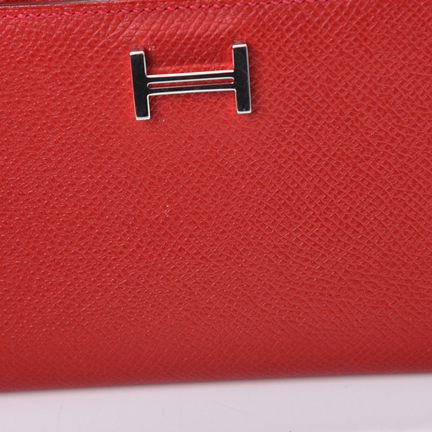 Hermes Epsom Bearn Gusset Wallet Rouge Casaque 7 of 8