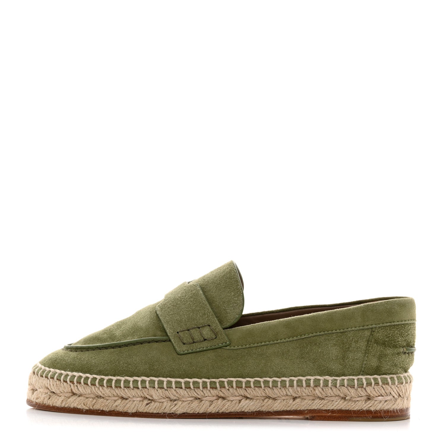 Hermes Suede Calfskin Womens Trip Espadrilles 36 Vert Sauge 1 of 9