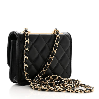 Chanel Lambskin Quilted Trendy CC Card Holder On Chain Black 2 of 8