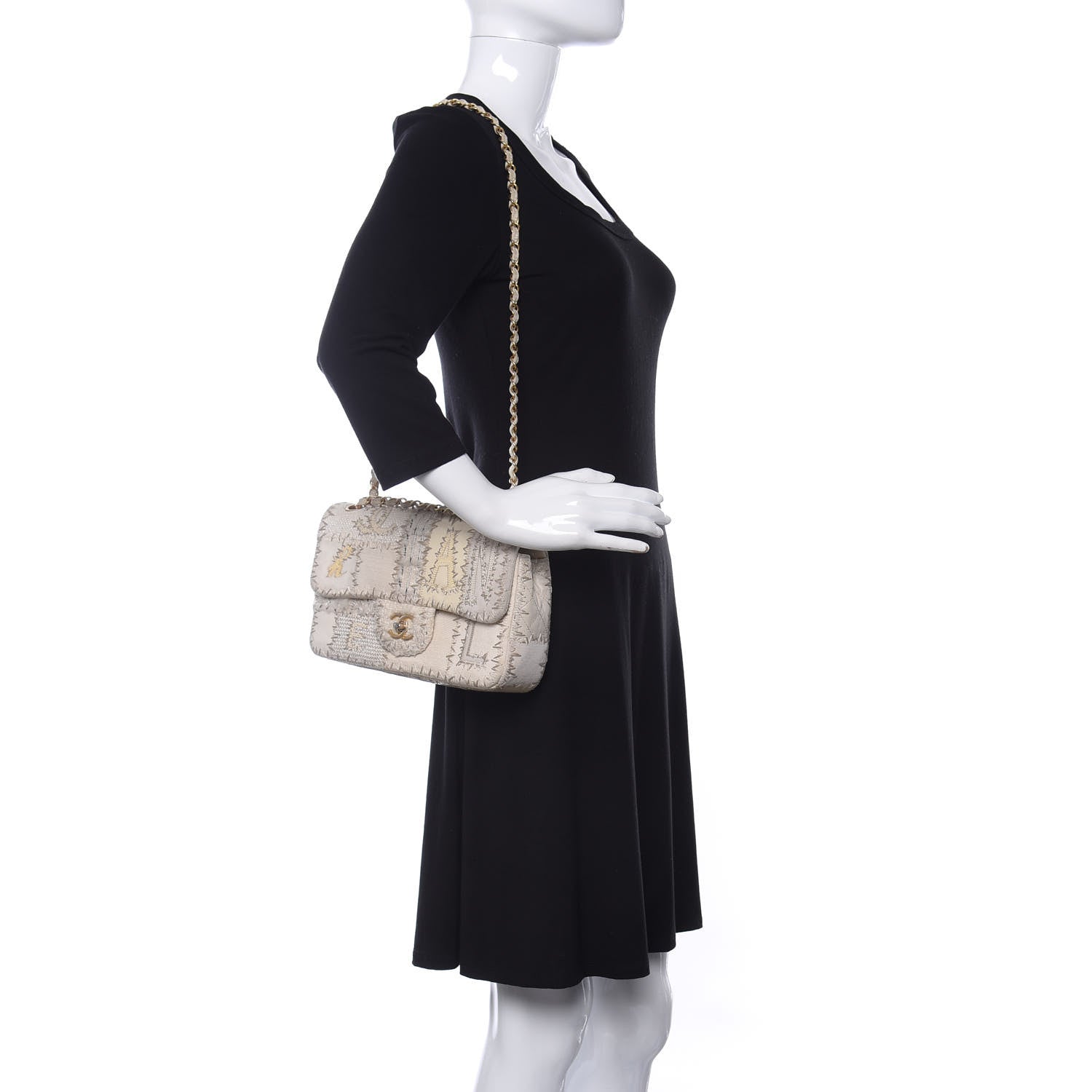 Chanel Tweed Patchwork Medium Single Flap White 2 of 13