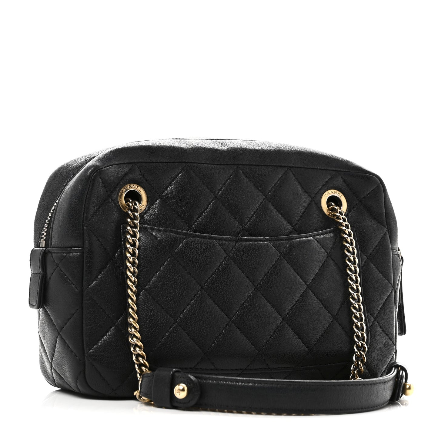 Sheepskin Quilted Trapezio Camera Case Black