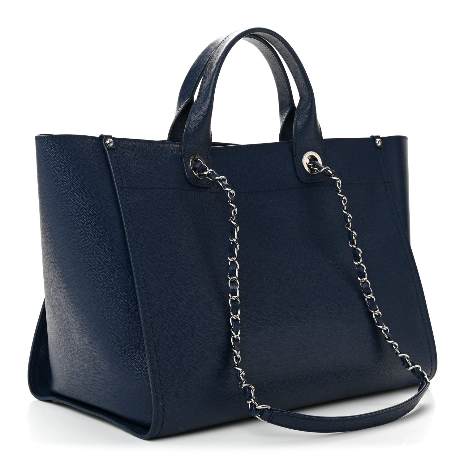 Chanel Caviar Medium Studded Deauville Tote Navy 3 of 10