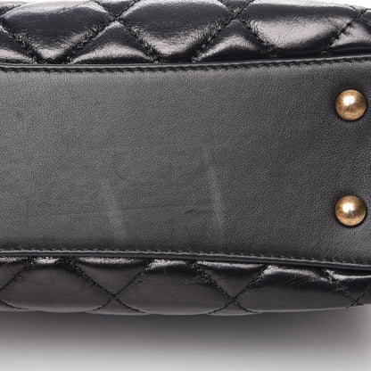 Chanel Calfskin Quilted Small Gold Bar Top Handle Tote Black 8 of 8