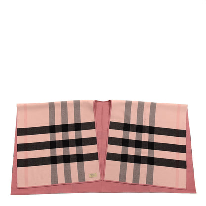 Burberry Wool Solid To Check Charlotte Cape Scarf Pink 2 of 5
