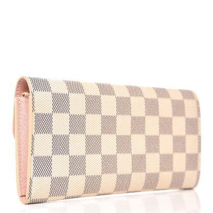 Louis Vuitton Damier Azur Emilie Wallet Rose Ballerine 3 of 7