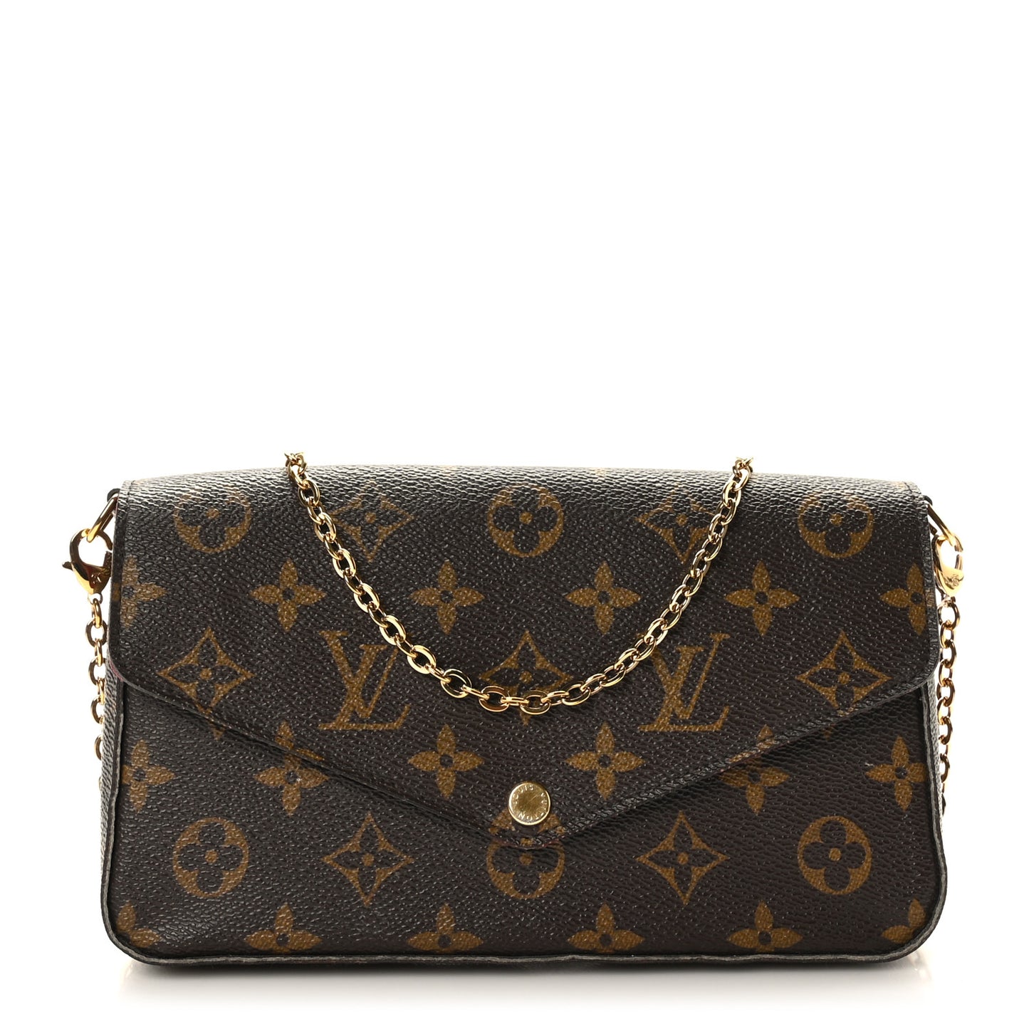 Monogram Pochette Felicie Chain Wallet Fuchsia
