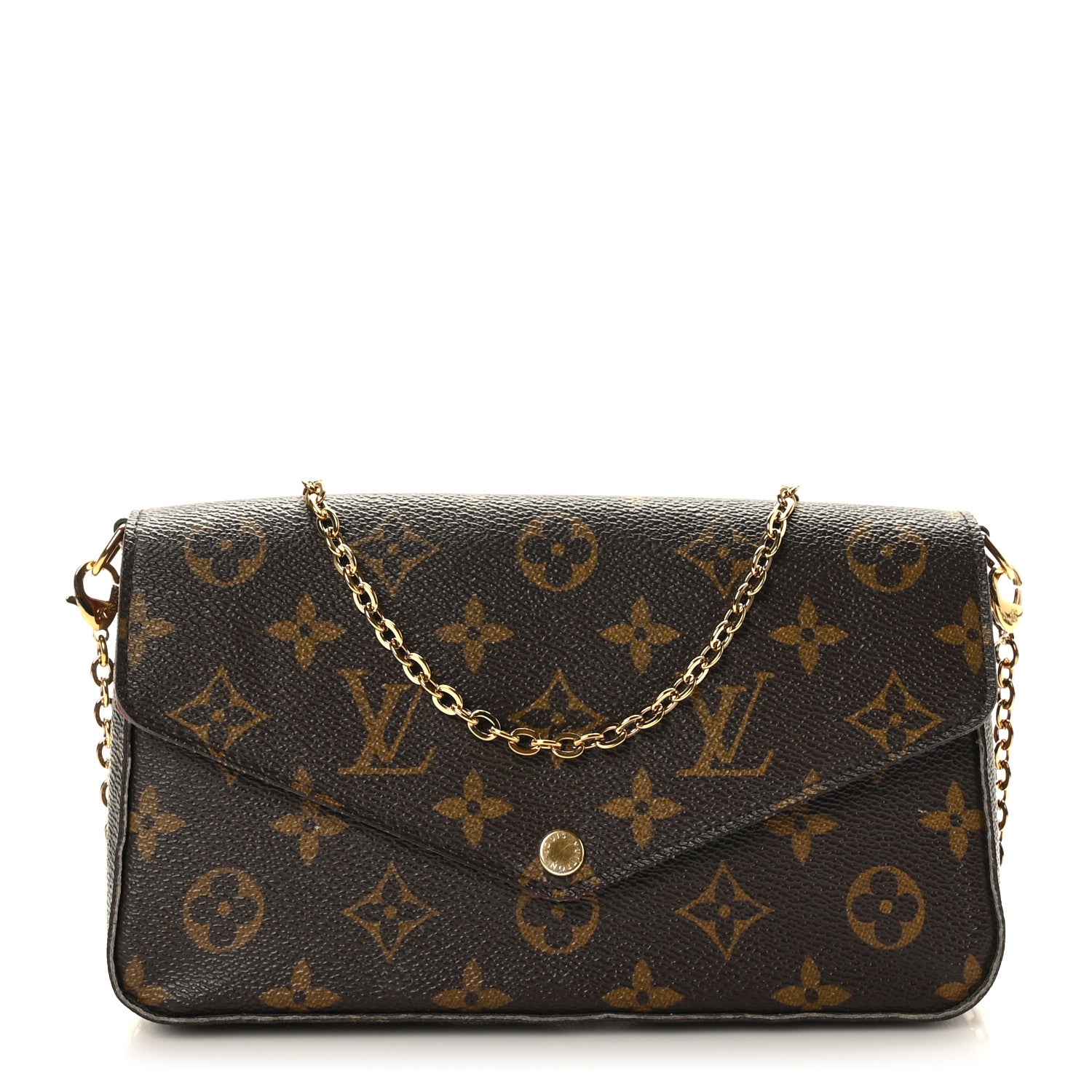 Louis Vuitton Monogram Pochette Felicie Chain Wallet Fuchsia 1 of 8
