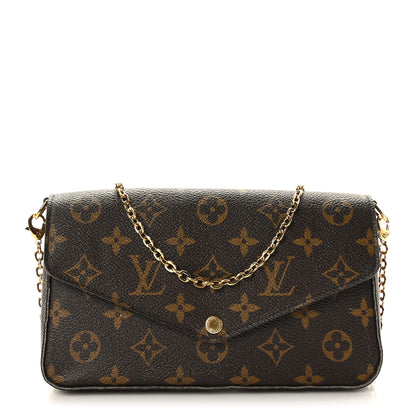 Louis Vuitton Monogram Pochette Felicie Chain Wallet Fuchsia 1 of 8