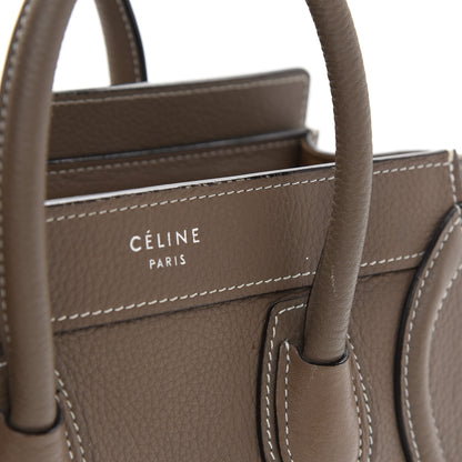 Celine Drummed Calfskin Nano Luggage Souris 14 of 20