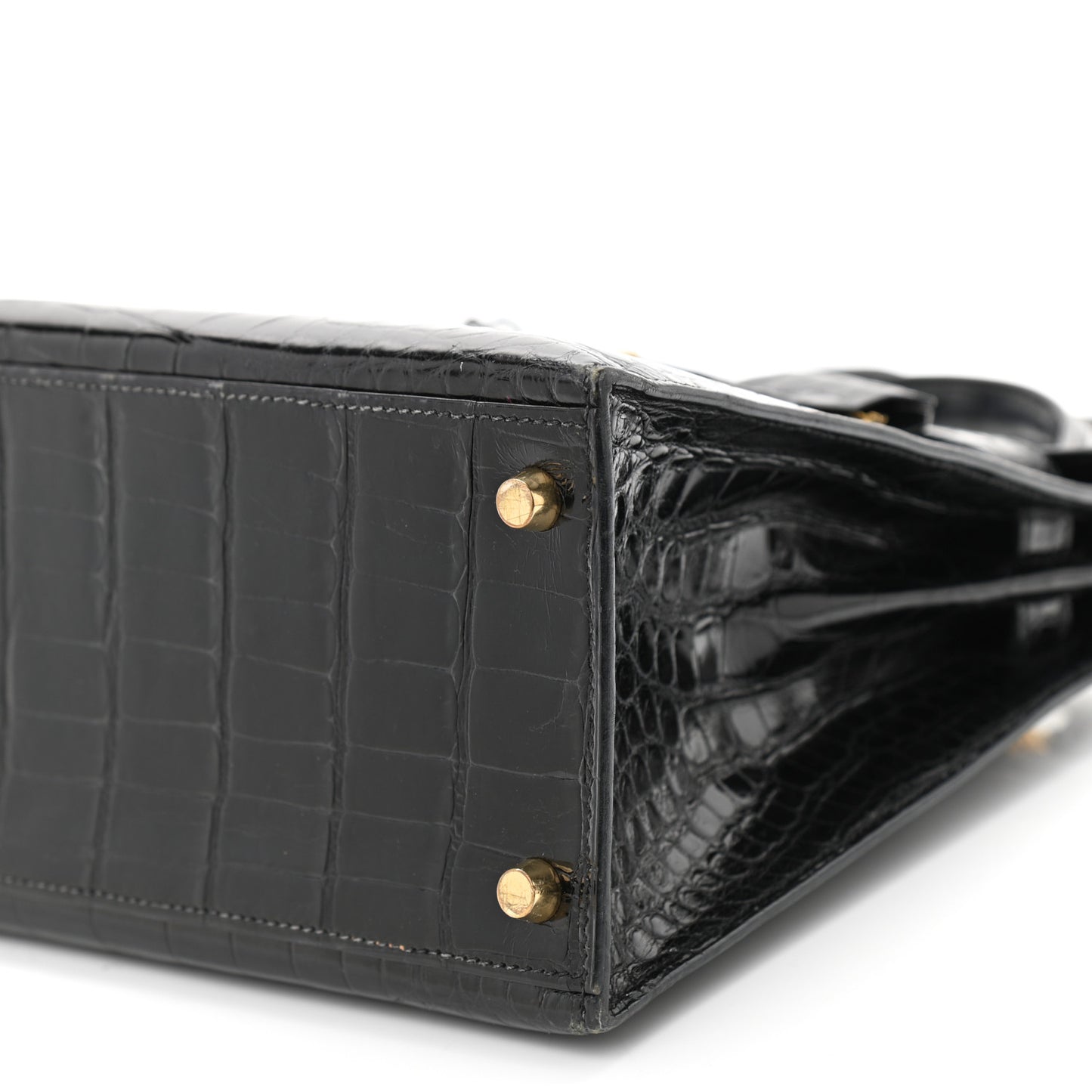Shiny Alligator Kelly Sellier 28 Black