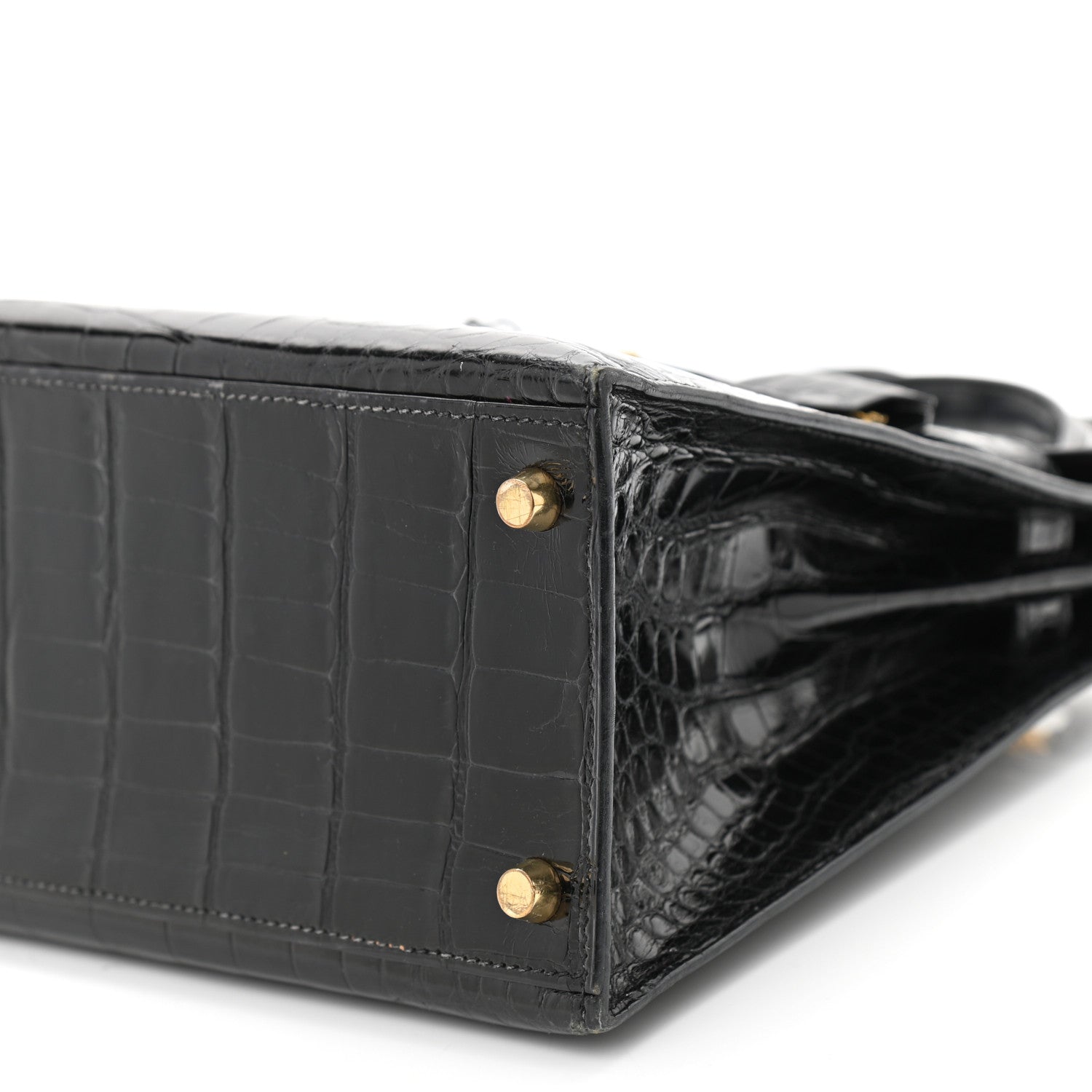 Hermes Shiny Alligator Kelly Sellier 28 Black 10 of 19