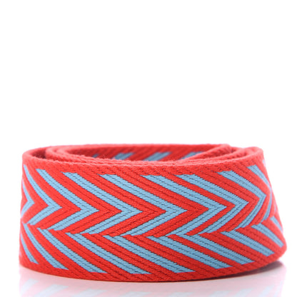 Hermes Toile Swift 50mm Sangle ZigZag Shoulder Strap Rouge De Coeur Bleu Du Nord 2 of 3