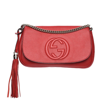 Gucci Pebbled Calfskin Medium Soho Flap Crossbody Red 1 of 13