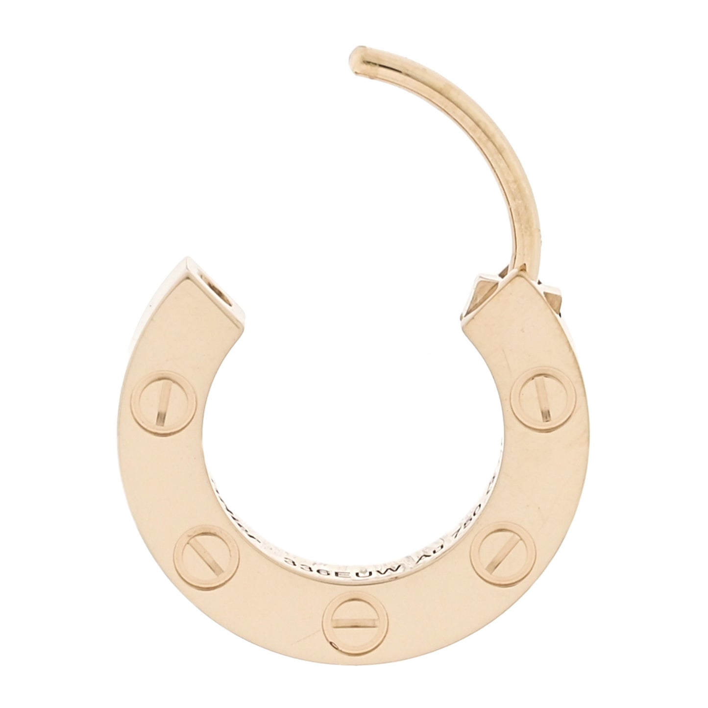 18K Yellow Gold Single LOVE Hoop Earring