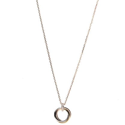 Cartier 18K Pink White Yellow Gold Diamond Trinity Pendant Necklace 1 of 6