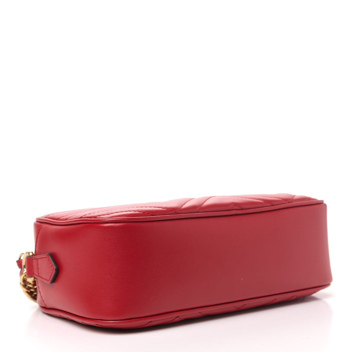 Calfskin Matelasse Small GG Marmont Chain Shoulder Bag Hibiscus Red