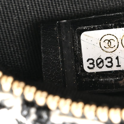 Chanel Tweed Quilted 19 Round Clutch With Chain Black White 7 of 10