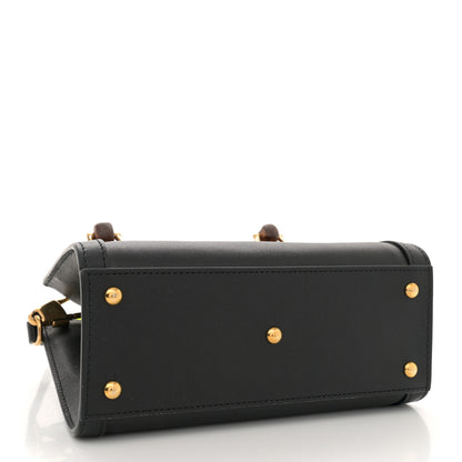 Gucci Wonka Grain Calfskin Mini Diana Tote Bag Black Yellow Fluo 4 of 11