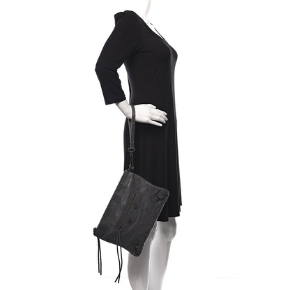 Balenciaga Agneau Classic Hardware Flat Handle Clutch Gris Tarmac 2 of 10