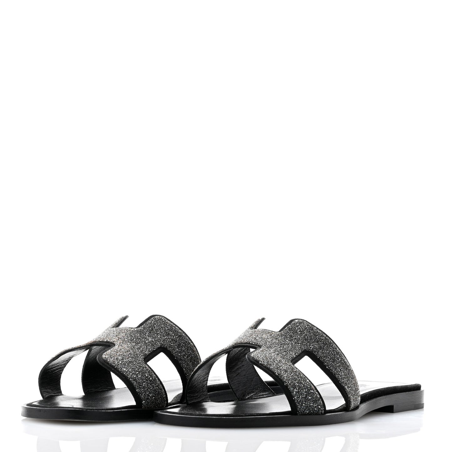 Velvet Goatskin Crystal Beads Oran Sandals 37 Gris Argente