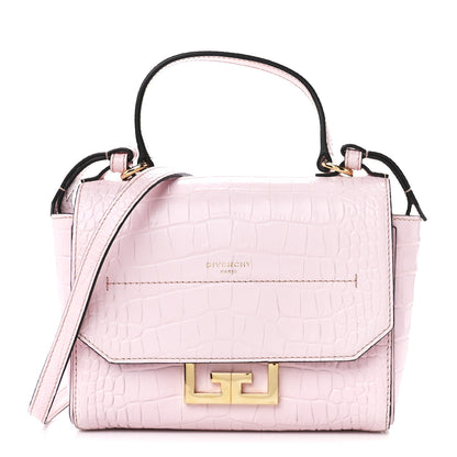 Givenchy Calfskin Crocodile Embossed Mini Eden Top Handle Pink 1 of 13