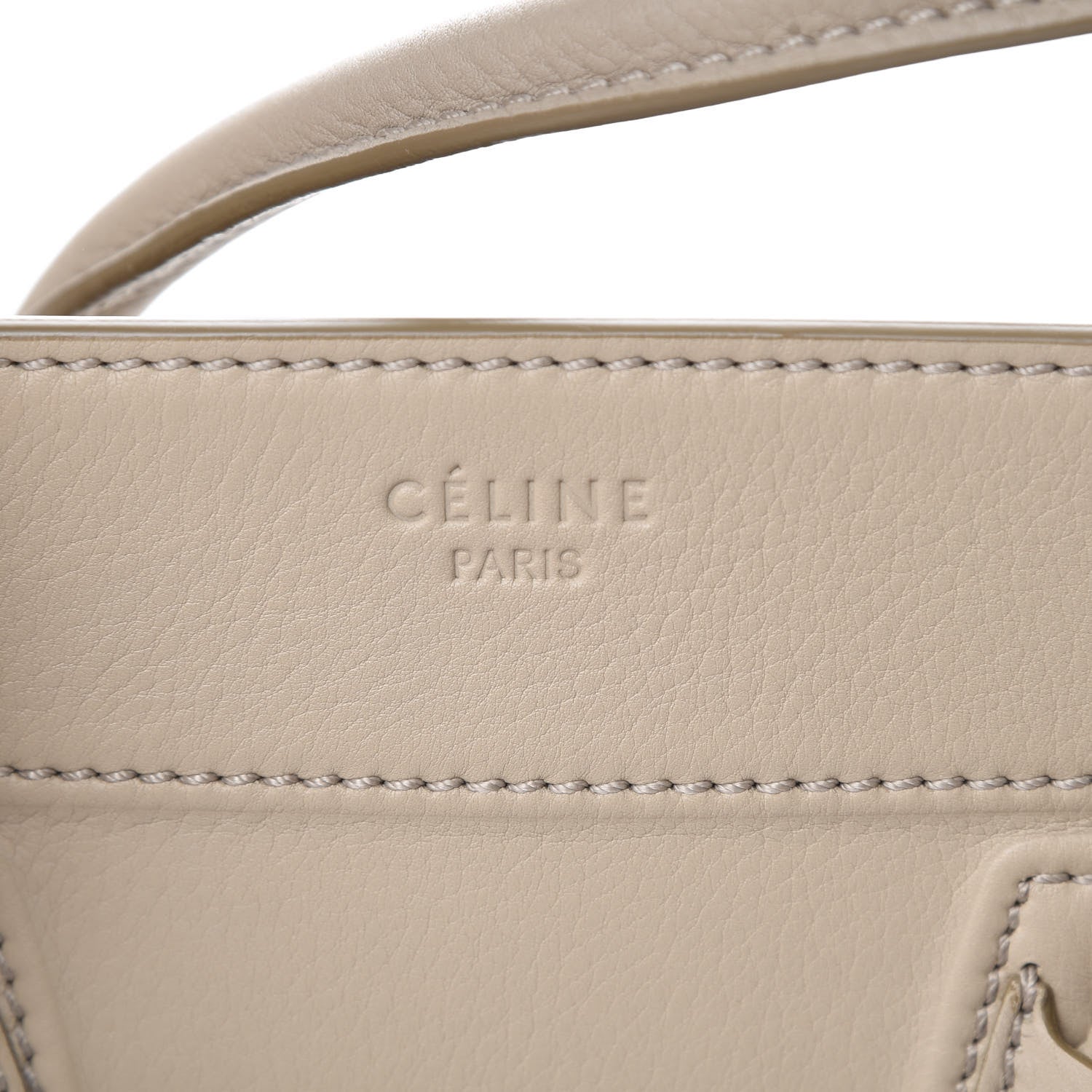 Celine Supple Calfskin Medium Phantom Luggage Beige 5 of 12