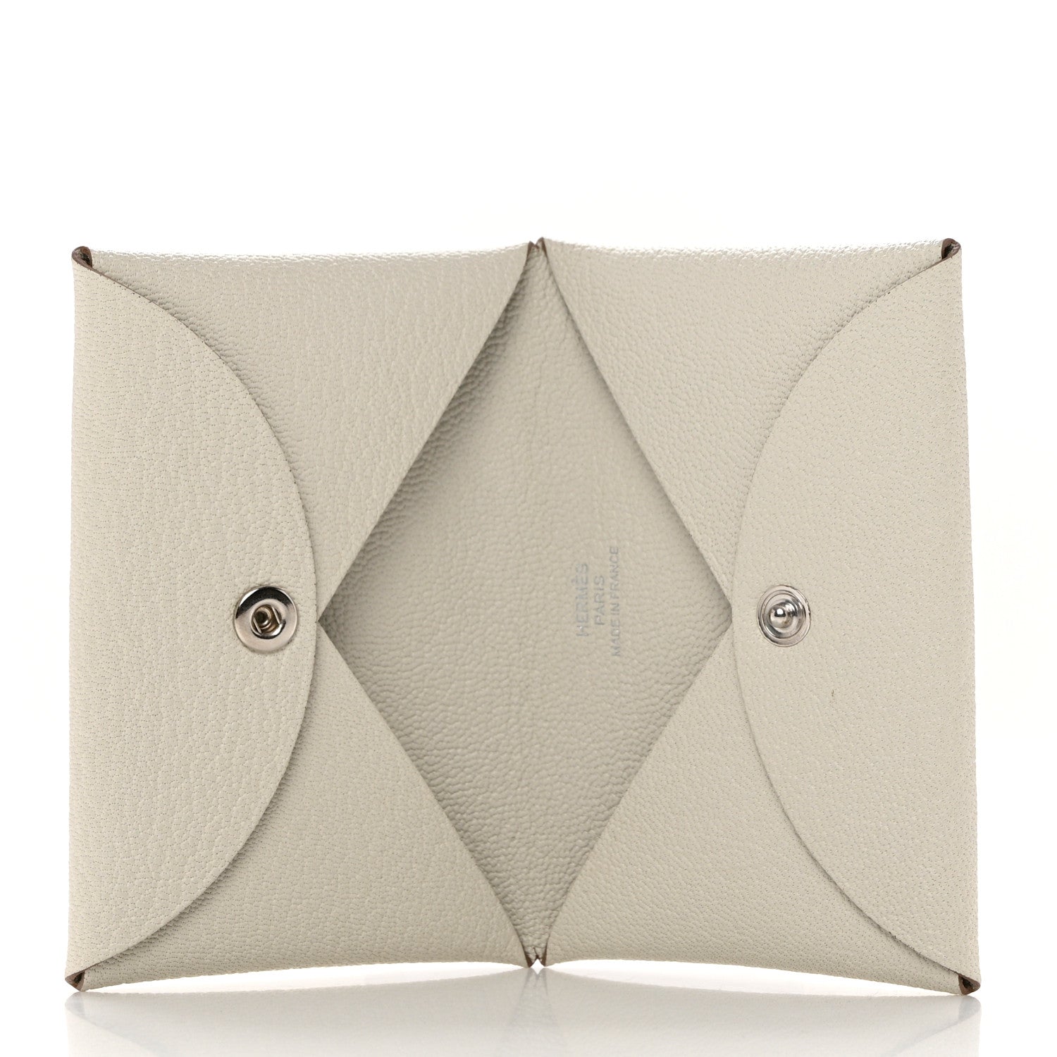 Hermes Chevre Mysore Calvi Card Case Mushroom 5 of 7