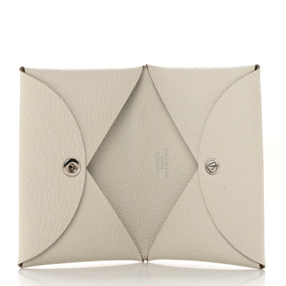 Hermes Chevre Mysore Calvi Card Case Mushroom 5 of 7