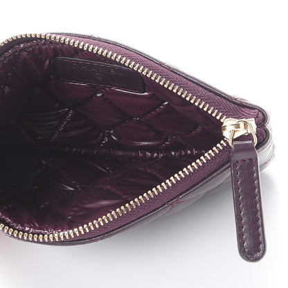 Chanel Lambskin Quilted Small Cosmetic Case Dark Purple 5 of 8