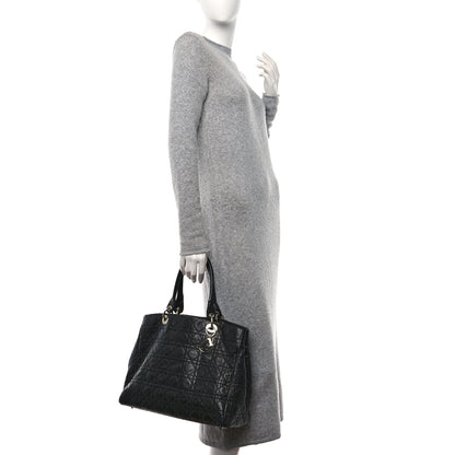 Christian Dior Lambskin Cannage Large Soft Lady Dior Shopping Tote Black 2 of 14