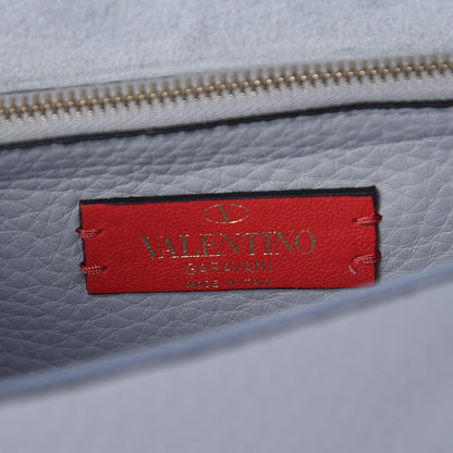 Valentino Garavani Pebbled Calfskin Rockstud Side Slip Crossbody Pastel Grey 6 of 9