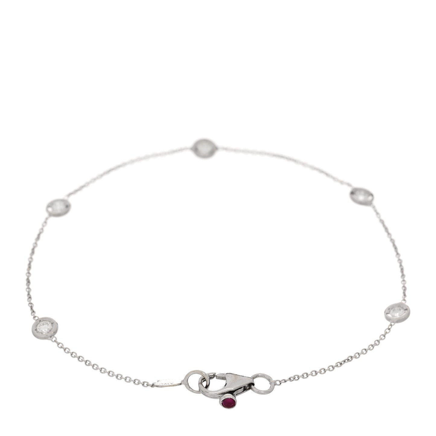 18K White Gold Diamond By the Inch Five Station Bracelet