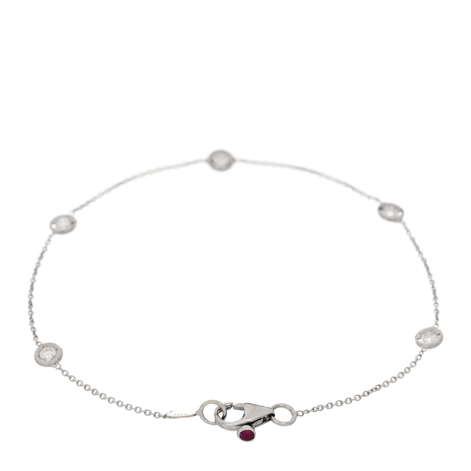 Roberto Coin 18K White Gold Diamond By the Inch Five Station Bracelet 2 of 3