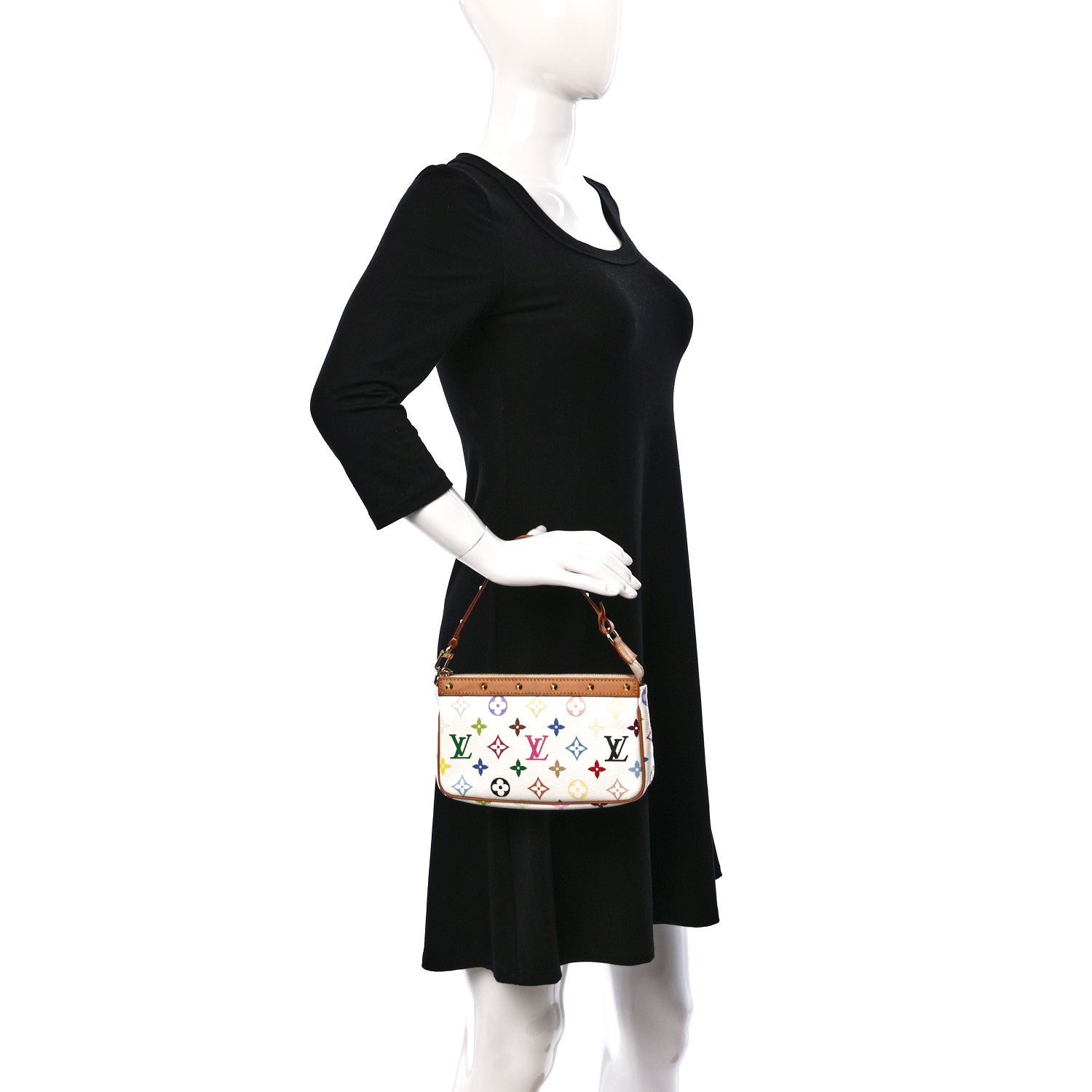 Louis Vuitton Monogram Multicolor Pochette Accessories White 2 of 10