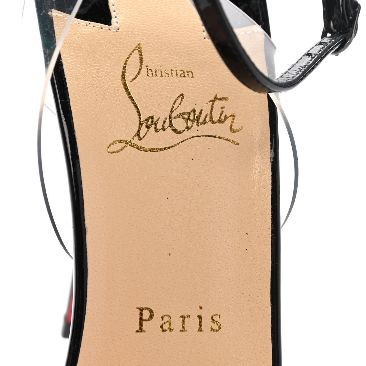Christian Louboutin Metallic Calfskin Glitter Tonic PVC Fossiliza 100 Sandals 41.5 Black 6 of 7