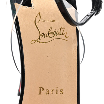 Christian Louboutin Metallic Calfskin Glitter Tonic PVC Fossiliza 100 Sandals 41.5 Black 6 of 7