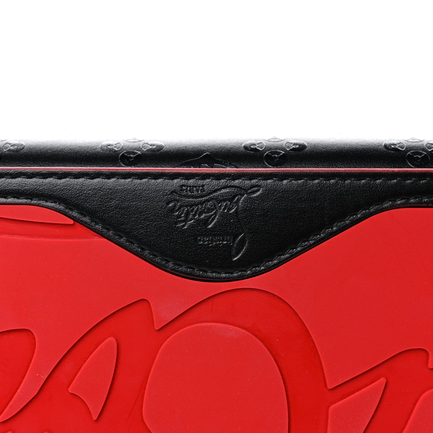 Perforated Calfskin Degrade Loubinthesky East West Cabata Tote Black Red