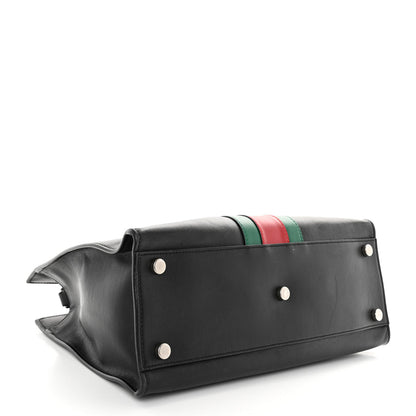 Gucci Calfskin Web Medium Dionysus Tote Bag Black 4 of 11