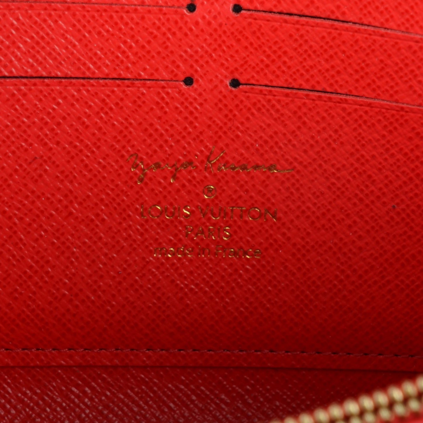 Monogram Kusama Pumpkin Dots Zippy Wallet Red