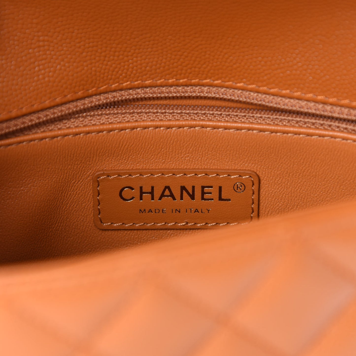 Caviar Quilted Mini Coco Handle Flap Light Brown