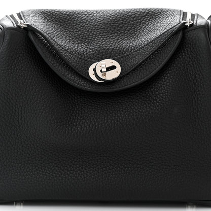 Hermes Taurillon Clemence Lindy 26 Black 8 of 11