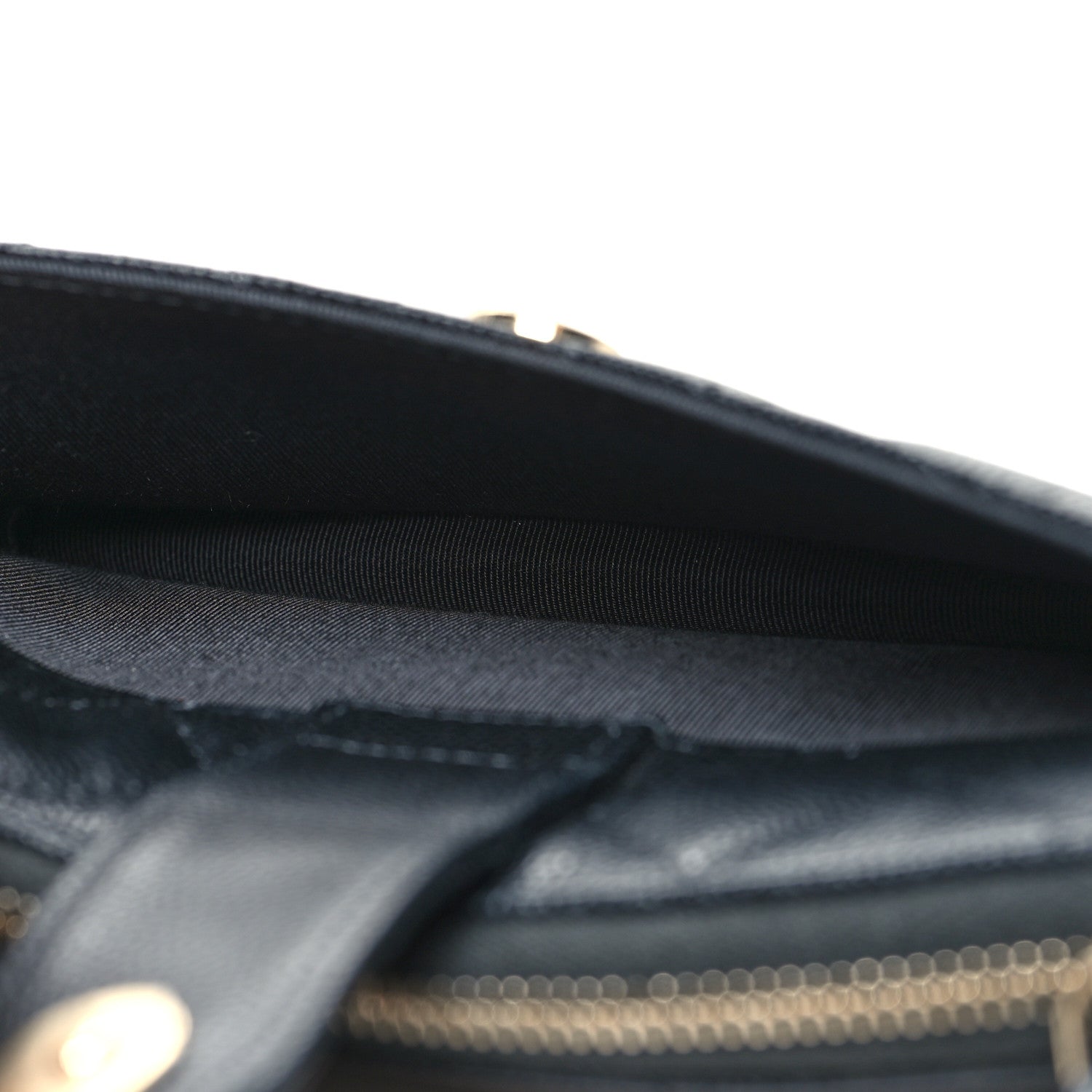 Chanel Caviar Quilted Phone Holder Zip Clutch Black 6 of 12