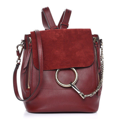 Chloe Suede Calfskin Small Faye Backpack Sienna Red 1 of 7