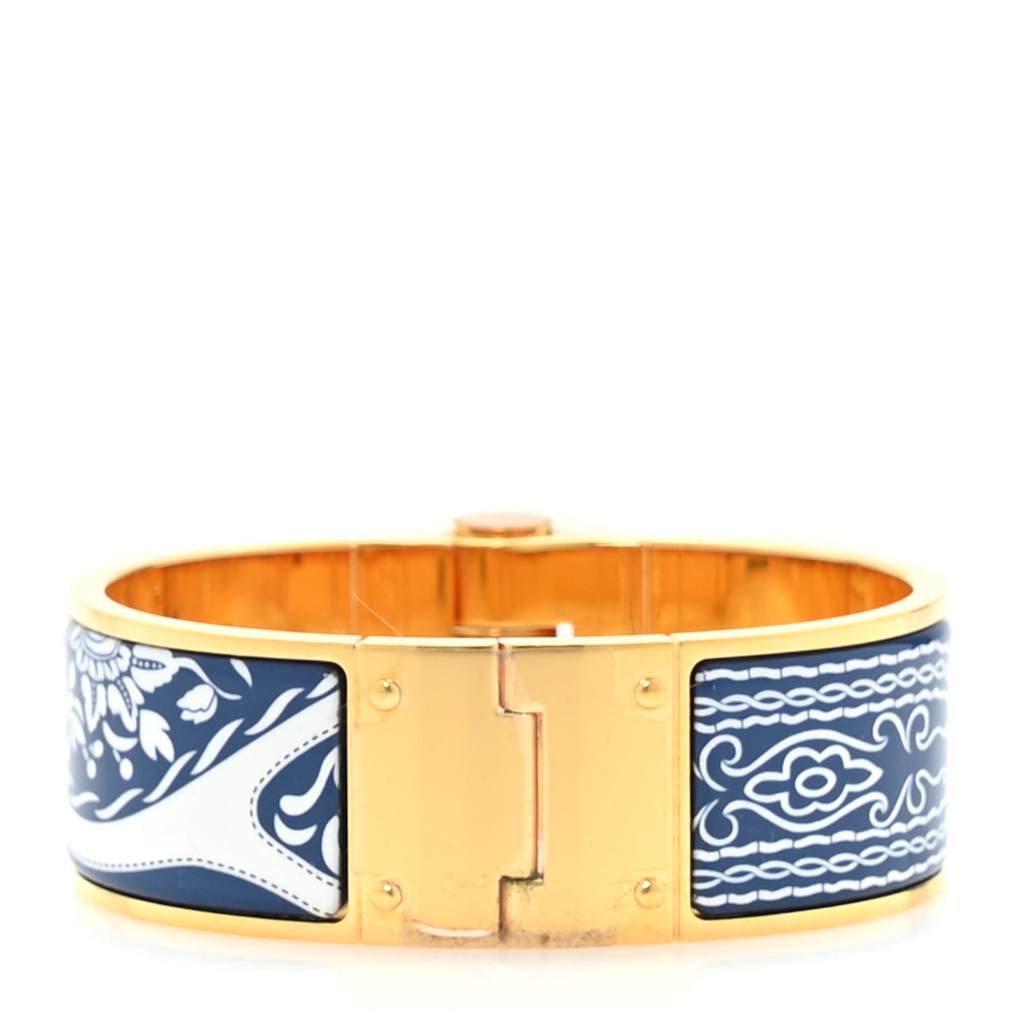 Enamel Printed Charniere Festival Des Ama Quadrichrome Wide Hinged Bracelet L