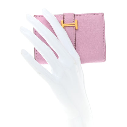 Hermes Chevre Mysore Bearn Mini Wallet Mauve Sylvestre 2 of 10