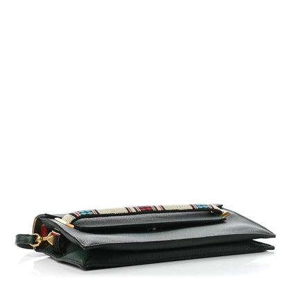 Valentino Garavani Pebbled Calfskin Beaded My Rockstud Clutch Green 3 of 5