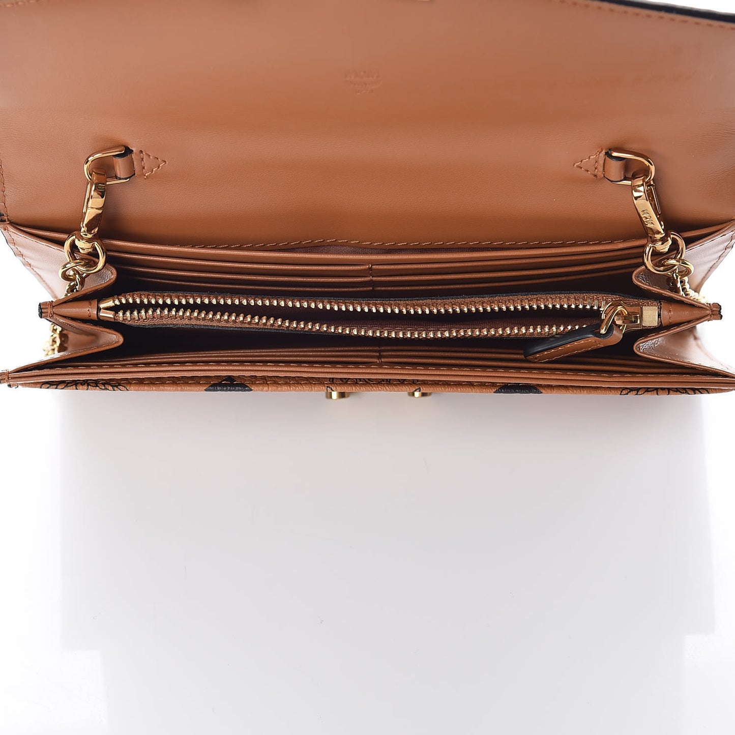 Visetos Large Patricia Wallet On Chain Cognac
